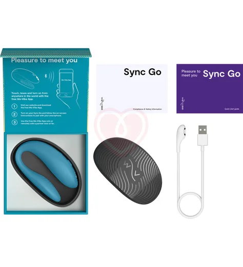 Вибратор для пар We-Vibe Sync Go голубой фото 7