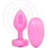 Анальная пробка с кристаллом сердцем и вибрацией b-Vibe Heart Shape Jewel Plug S/M розовая фото 7