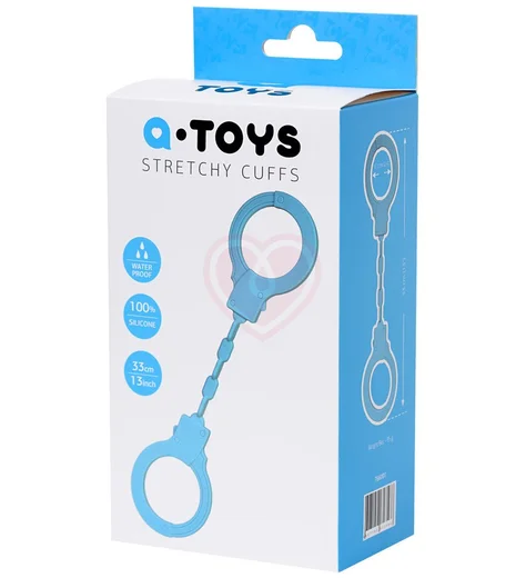 Силиконовые наручники ToyFa A-Toys голубые фото 4