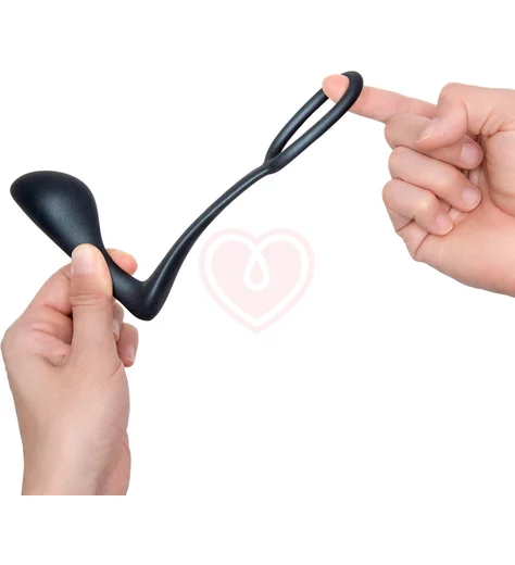 Анальная пробка с эрекционным кольцом Ringer Cock Ring Plug чёрный фото 4