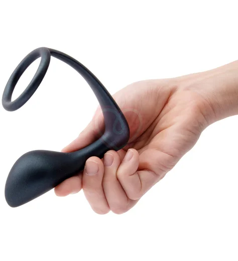 Анальная пробка с эрекционным кольцом Ringer Cock Ring Plug чёрный фото 7