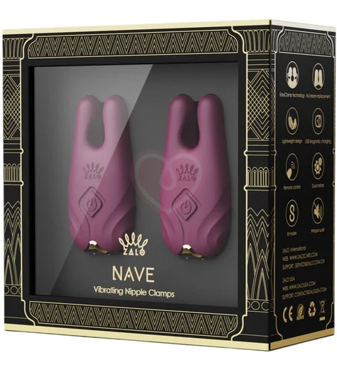 Вибратор для сосков с дистанционным управлением Zalo Nave фиолетовые фото 8