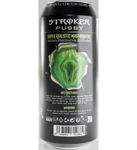 Мастурбатор вагина в банке энергетика Cnex Alive Monster Masturbator зелёный фото 6