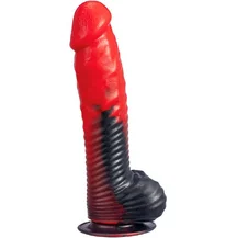 Реалистичный фаллоимитатор с подвижным внешним слоем Silexd Devil Red 20 см красный