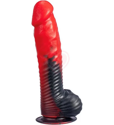 Реалистичный фаллоимитатор с подвижным внешним слоем Silexd Devil Red 20 см красный фото 1