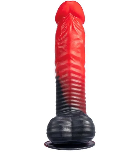 Реалистичный фаллоимитатор с подвижным внешним слоем Silexd Devil Red 20 см красный фото 3