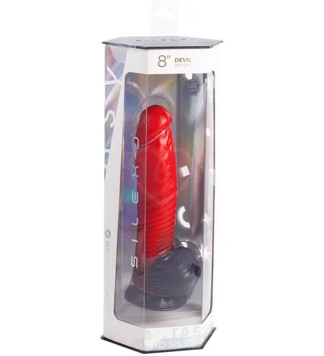 Реалистичный фаллоимитатор с подвижным внешним слоем Silexd Devil Red 20 см красный фото 6