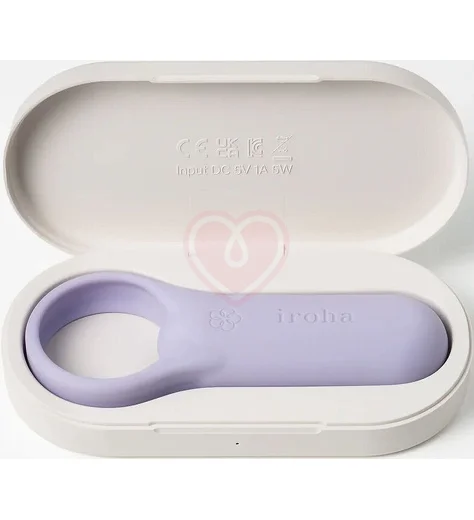 Эрекционное кольцо с усиленной вибрацией Iroha PaiRing+ Very Peri сиреневое фото 4