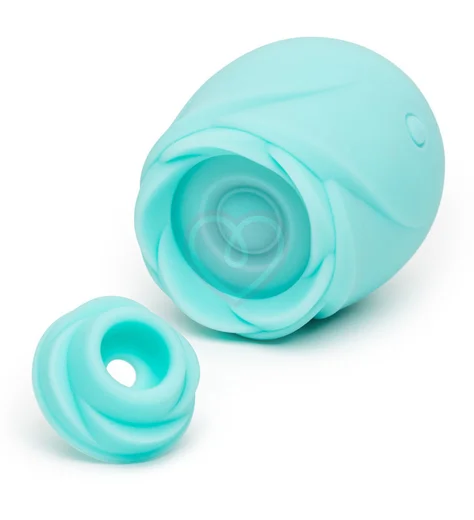 Вакуумный стимулятор в форме розы Romp Rose Glow голубой фото 4