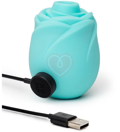 Вакуумный стимулятор в форме розы Romp Rose Glow голубой фото 13