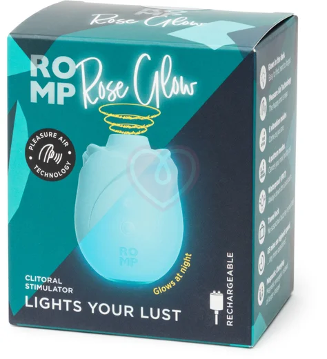 Вакуумный стимулятор в форме розы Romp Rose Glow голубой фото 14