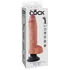 Гнущийся вибратор реалистик на присоске с мошонкой King Cock Vibrating 20 см телесный фото 2