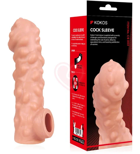 Насадка с крупными бугорками и отверстием для мошонки Kokos Cock Sleeve CS-003-S фото 4