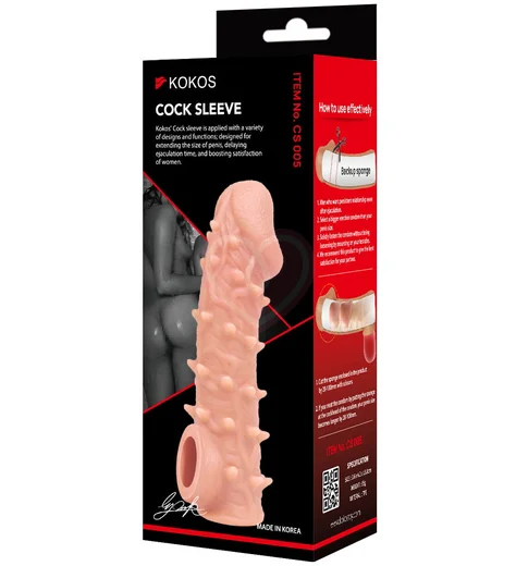 Насадка с бугорками и отверстием для мошонки Kokos Cock Sleeve CS-005-S фото 3