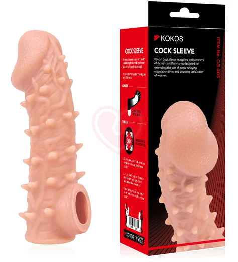 Насадка с бугорками и отверстием для мошонки Kokos Cock Sleeve CS-005-S фото 4