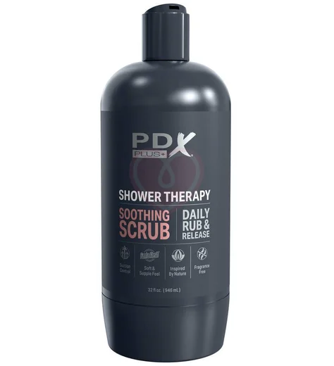 Мастурбатор вагина в бутылке геля Shower Therapy Soothing Scrub Tan мулатка фото 3
