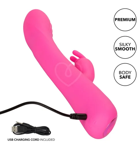 Вибратор-кролик с подвижной головкой Elite Rocking Rabbit розовый фото 6