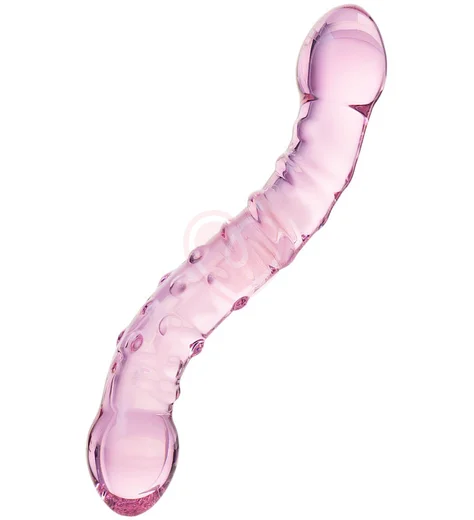 Двусторонний стеклянный фаллоимитатор с пупырышками Sexus Glass Double Pleasure фото 2