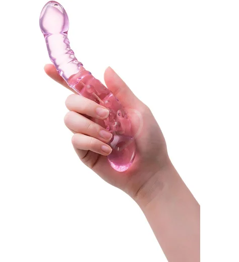 Двусторонний стеклянный фаллоимитатор с пупырышками Sexus Glass Double Pleasure фото 5