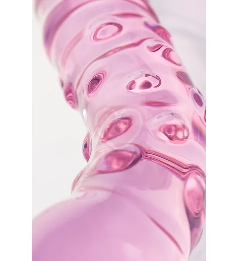 Двусторонний стеклянный фаллоимитатор с пупырышками Sexus Glass Double Pleasure фото 6