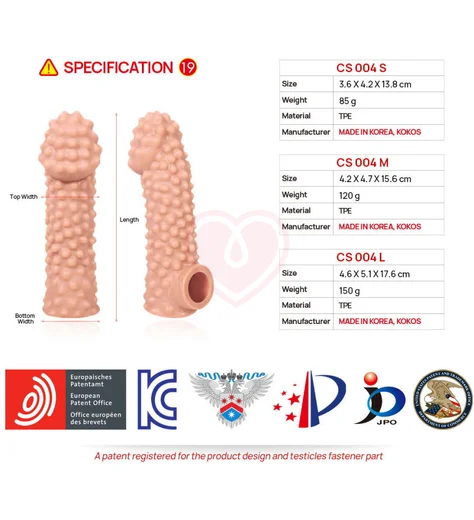 Насадка с крупными бугорками и отверстием для мошонки Kokos Cock Sleeve CS-004-S фото 2