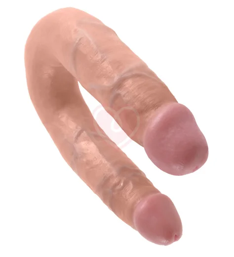 Двухсторонний фаллоимитатор King Cock U-Shaped Double средний телесный фото 2