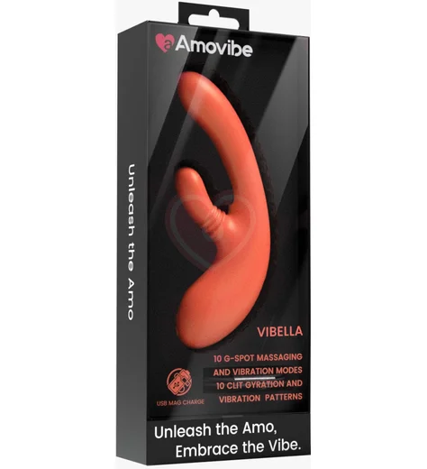 Вибратор кролик Amovibe Vibella коралловый фото 3