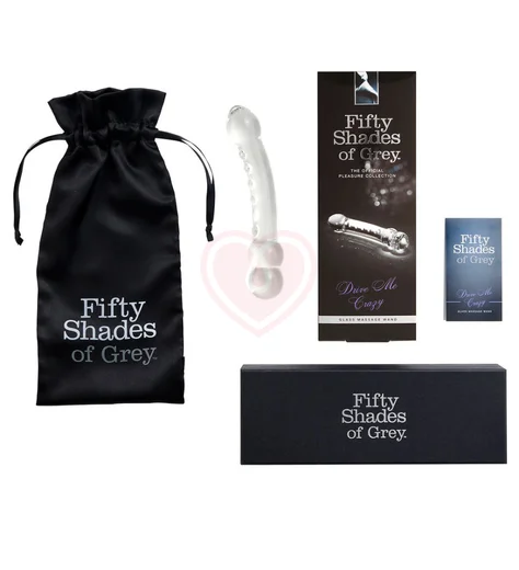 Стеклянный стимулятор '50 оттенков серого' Drive Me Crazy Glass Massage Wand фото 3
