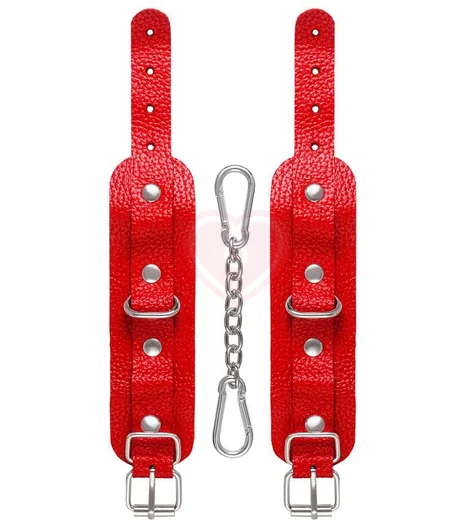 Наручники-браслеты со скругленными углами Pecado BDSM красные фото 4