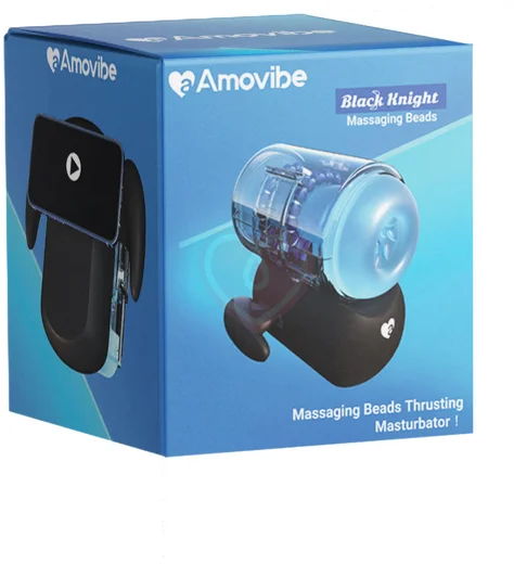 Робот-мастурбатор с массажными бусинами Amovibe Black Knight Massaging Beads фото 4