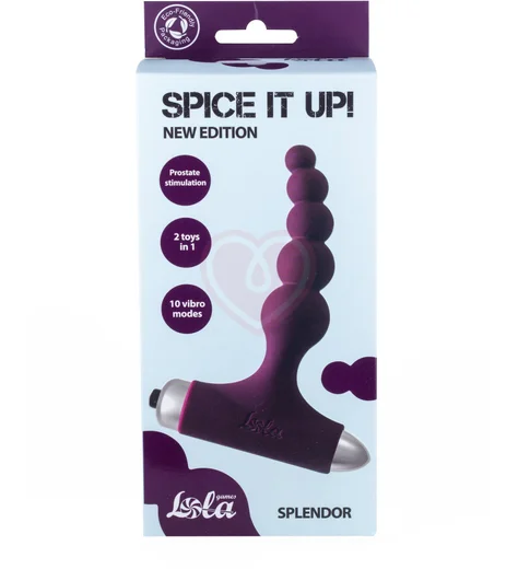 Анальный вибростимулятор с бусинами Spice it up New Edition Splendor бордовый фото 2