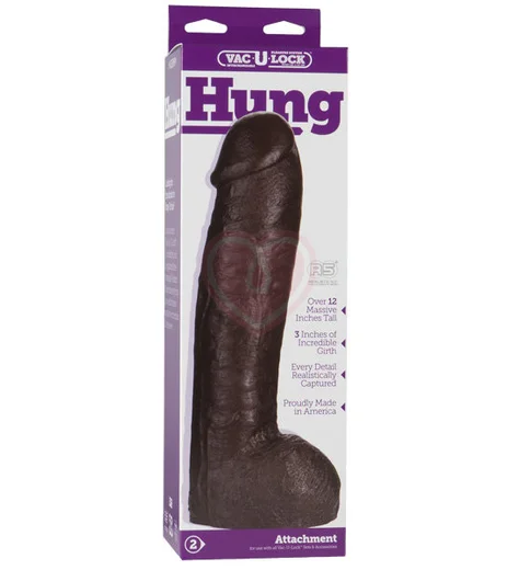Насадка для страпона большая Vac-U-Lock Realistic Hung коричневая фото 3