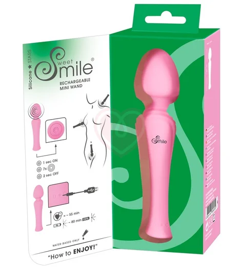 Мини-вибромассажёр Sweet Smile Mini Wand розовый фото 5