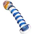 Стеклянный фаллоимитатор с цветной головкой и синей спиралью Sexus Glass Lovers Beads фото 2