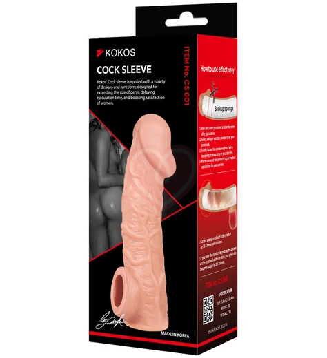 Реалистичная насадка с отверстием для мошонки Kokos Cock Sleeve CS-001-S фото 3