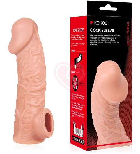 Реалистичная насадка с отверстием для мошонки Kokos Cock Sleeve CS-001-S фото 4