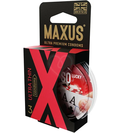 Ультратонкие презервативы Maxus Air Ultra Thin X-Edition 3 шт с пластиковым кейсом фото 2