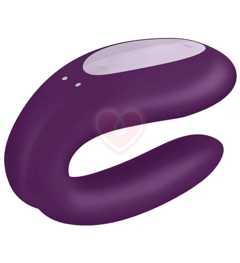 Вибратор для пар с управлением от приложения Satisfyer Double Joy фиолетовый фото 2
