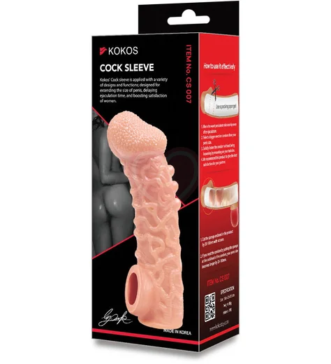 Насадка с бугорками и отверстием для мошонки Kokos Cock Sleeve CS-007-S фото 3