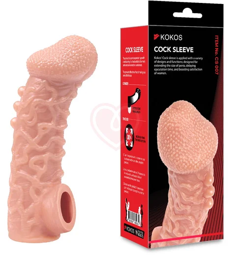 Насадка с бугорками и отверстием для мошонки Kokos Cock Sleeve CS-007-S фото 4