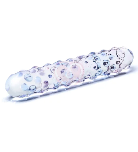 Стеклянный стимулятор с пупырышками Glas Purple Rose Nubby фото 2