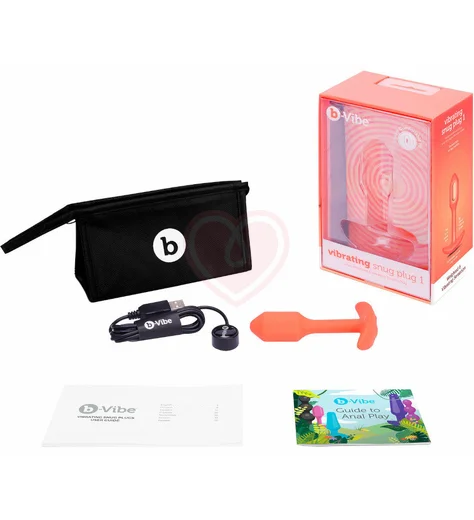 Утяжелённая вибропробка b-Vibe Vibrating Snug Plug 1 мини оранжевая фото 3