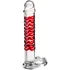 Стеклянный фаллоимитатор с мошонкой Sexus Glass Red Devil фото 3