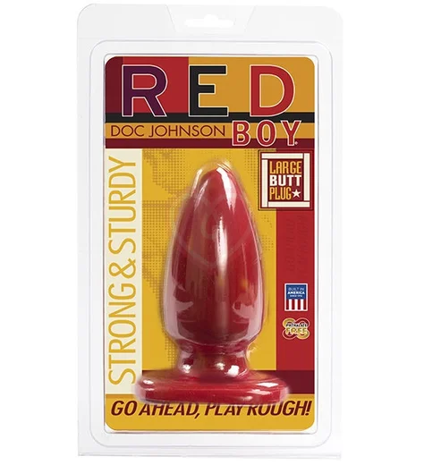 Большая анальная пробка Red Boy Large красная фото 2