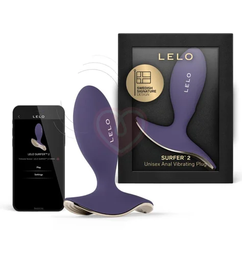 Анальная вибропробка Lelo Surfer 2 с приложением фиолетовая фото 4