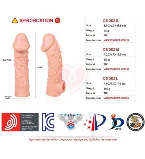 Насадка с пупырышками и отверстием для мошонки Kokos Cock Sleeve CS-002-S фото 2