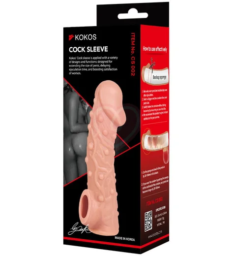 Насадка с пупырышками и отверстием для мошонки Kokos Cock Sleeve CS-002-S фото 3