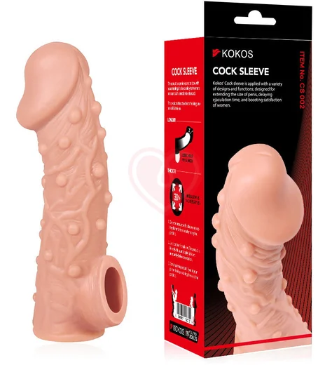 Насадка с пупырышками и отверстием для мошонки Kokos Cock Sleeve CS-002-S фото 4