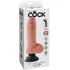 Гнущийся вибратор реалистик на присоске с мошонкой King Cock Vibrating 15 см телесный фото 4