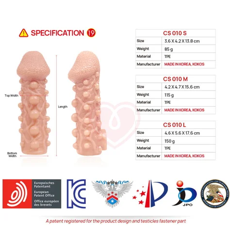Насадка с шариками и отверстием для мошонки Kokos Cock Sleeve CS-010-S фото 2